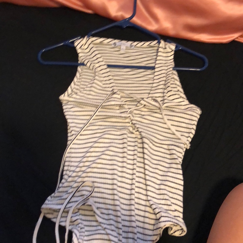 Striped body suit